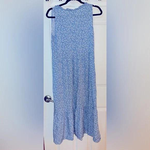 Old Navy Light Blue Floral Sleeveless Midi Dress Small - Picture 2 of 4